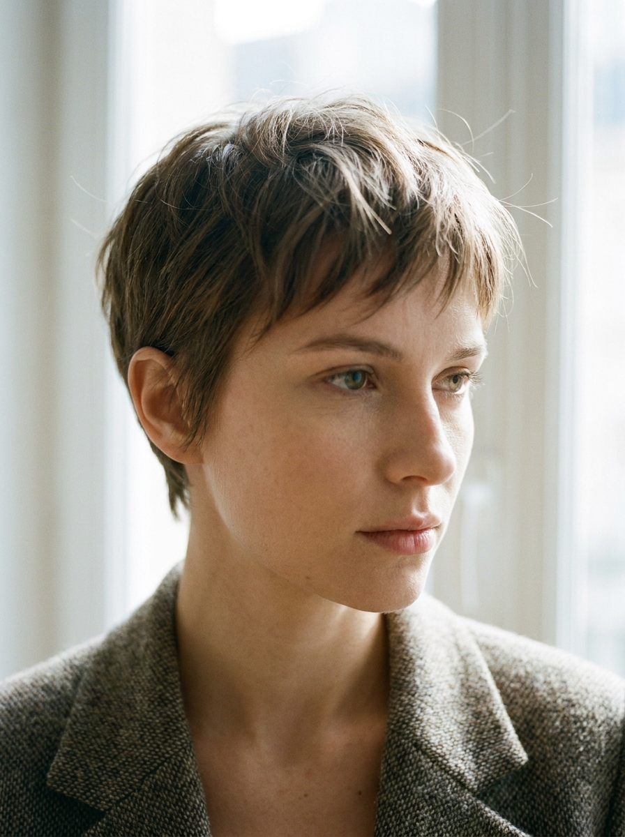 Piecey Pixie als Kurzhaarfrisuren für feines Haar Inspiration 2026